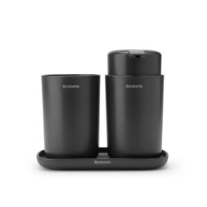 Комплект аксесоари за баня Brabantia ReNew Dark Grey 3 части - Technomani