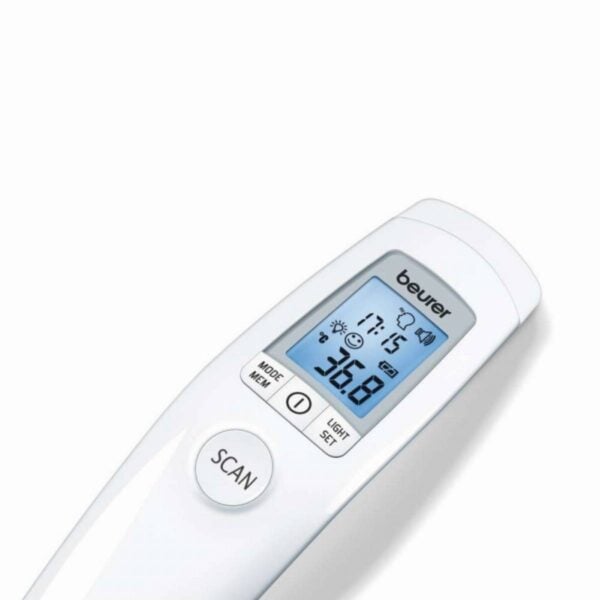 Безконтактен термометър Beurer FT 90, Infrared, 60 запаметявания, Дата и час, C/F, Бял - Technomani