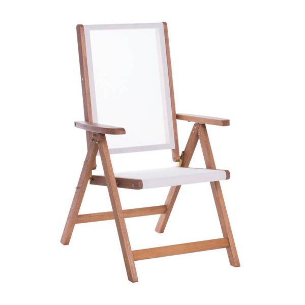 Сгъваем дървен градински стол SVEN - бял - Technomani