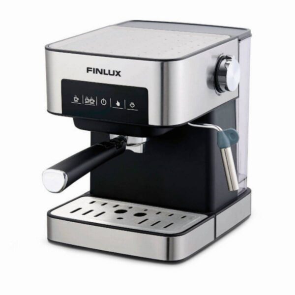 Еспресо машина Finlux FEM-1794 , 850 W, 15 bar, 1.6 л, Две цедки за 1 или 2 кафета, Инокс - Technomani