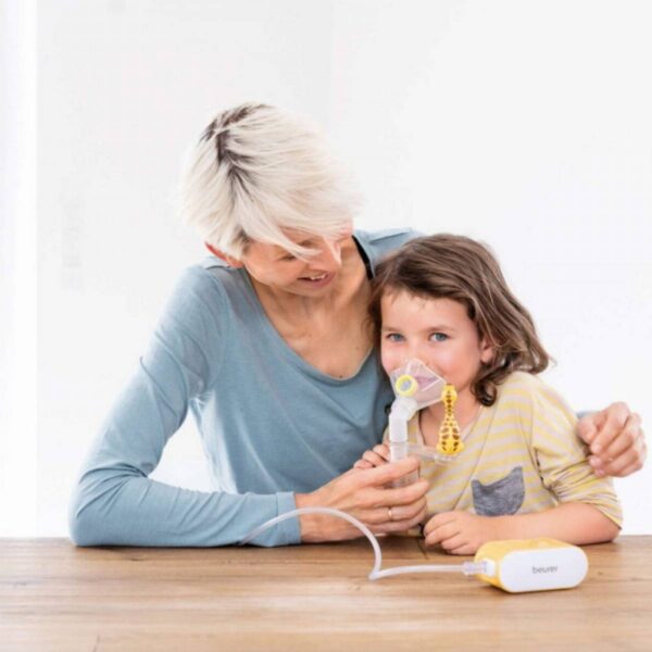 Детски инхалатор Beurer IH 58, Технология за сгъстен въздух, 0.25 ml/min, Бял/Жълт - Technomani