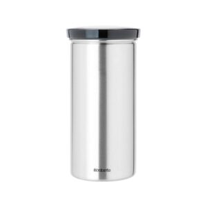 Буркан Brabantia за 18 броя кафе-капсули, Matt Steel Fingerprint Proof, Grey Lid - Technomani