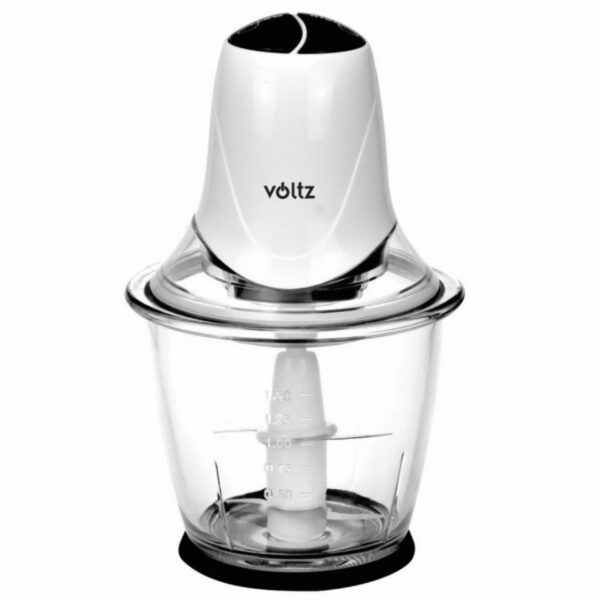 Чопър Voltz V51111B, 300W, Стъклена кана, 1.5 литра, 4 ножа, Бял - Technomani