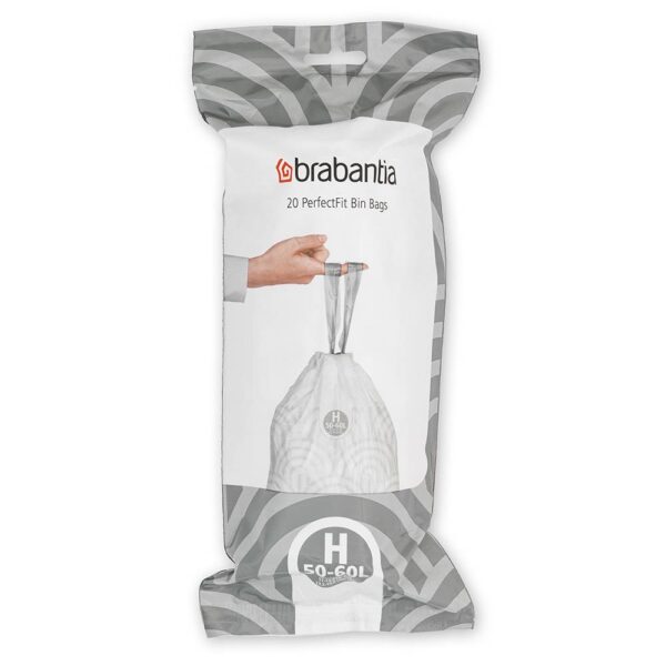 Торба за кош Brabantia PerfectFit Touch/Push/Big Bin размер H, 50-60L, 20 броя, ролка - Technomani