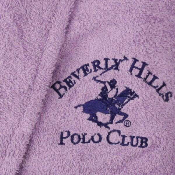 Халат за баня Beverly Hills Polo Club 355BHP1708, 100% памук, плътност 360 гр/м2, Размер: L/XL, Лилав - Technomani