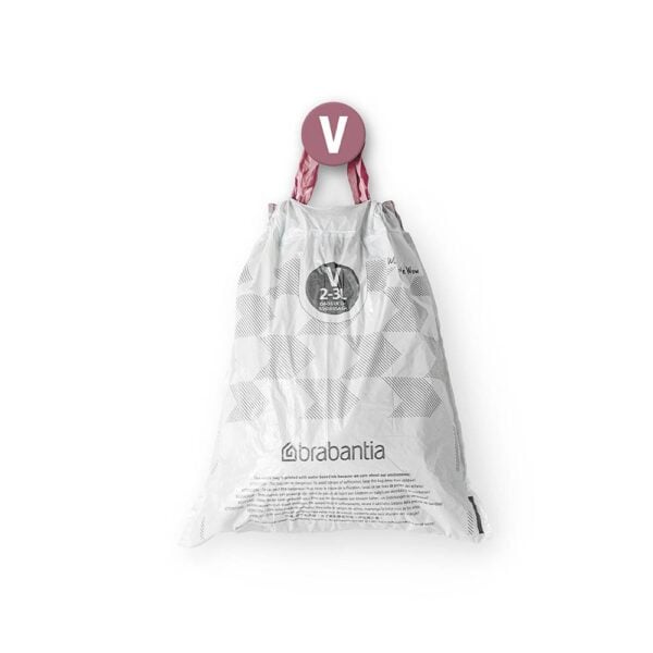Торба за кош Brabantia PerfectFit NewIcon размер V, 3L, 40 броя, пакет - Technomani