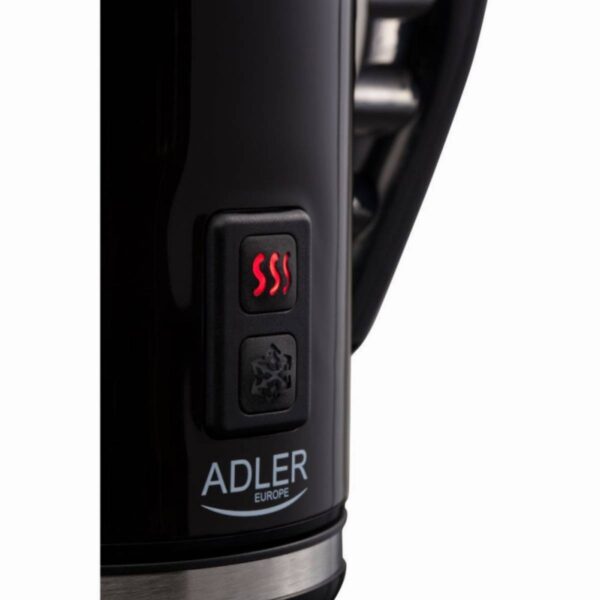 Уред за разпенване на мляко Adler AD 4478, 500W, 240 мл, Незалепващо покритие, STRIX защита, Черна стомана - Technomani