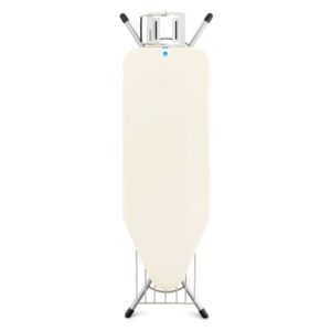 Маса за гладене Brabantia C 124x45cm с поставка за ютия и рафт за дрехи Маса за гладене Brabantia C 124x45cm с поставка за ютия и рафт за дрехи, Ecru - Technomani