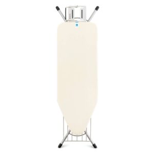 Маса за гладене Brabantia C 124x45cm с поставка за ютия и рафт за дрехи, Ecru - Technomani