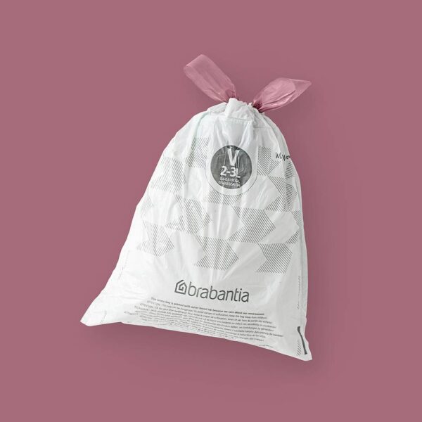 Торба за кош Brabantia PerfectFit NewIcon размер V, 3L, 40 броя, пакет - Technomani