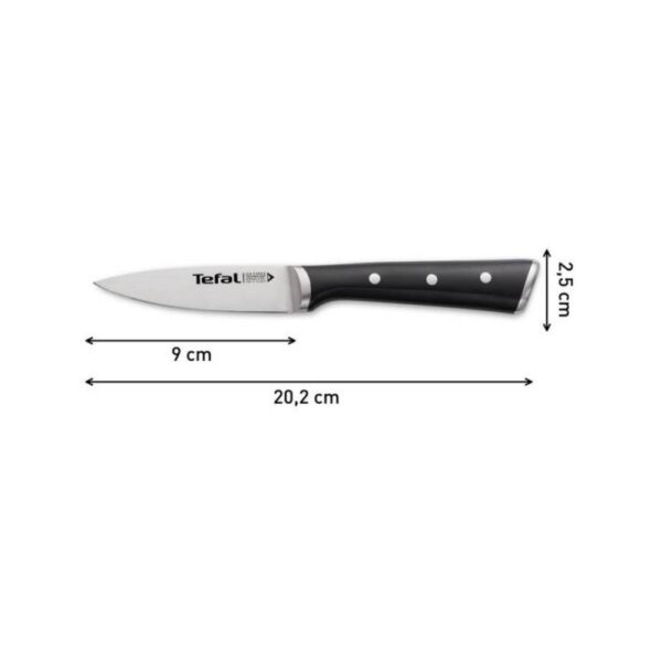 Нож за белене Tefal K2320514 Ice Force, 9 см, Неръждаема стомана, Сребрист/Черен - Technomani