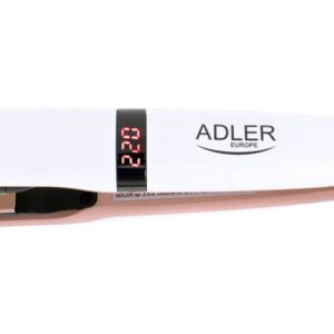 Преса за коса Adler AD 2321, 250W Max, 140-220 C, Плаващи керамични плочи, Бял/златист - Technomani