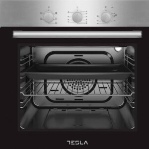 Фурна за вграждане Tesla BO600SX Фурна за вграждане Tesla BO600SX, 2300 W, 60 литра, 5 програми, Вентилатор, Клас А, Инокс/Черен - Technomani