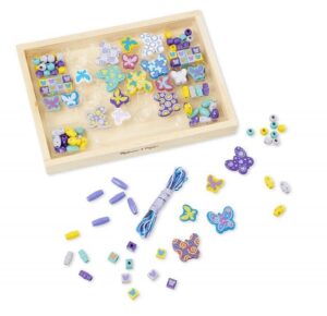 Melissa & Doug – Комплект за нанизване с дървени мъниста – Пеперудки Melissa & Doug – Комплект за нанизване с дървени мъниста – Пеперудки - Technomani