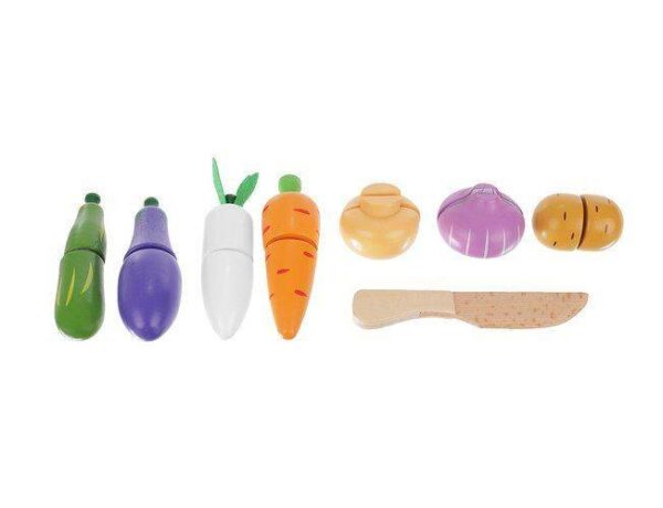 Детски дървен комплект за рязане – Зеленчуци  - Technomani