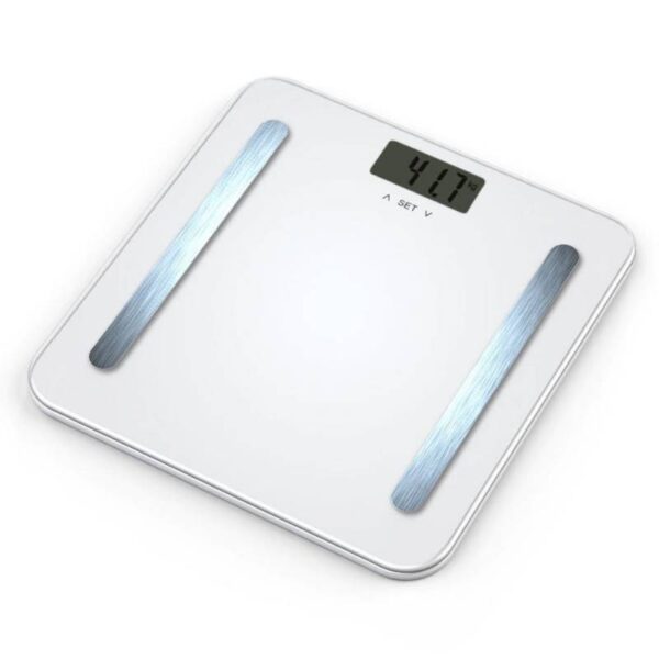 Кантар за тегло и мазнини Hausberg HB-6004AB, 180 кг, Функция BMI, KCAL и др, Стъкло, Бял - Technomani