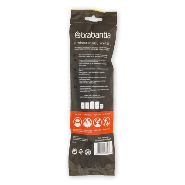 Торба за кош Brabantia PerfectFit Sort&Go/Touch размер A, 3L, 10 броя, ролка - Technomani