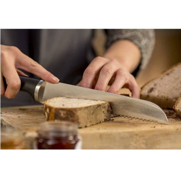 Нож за хляб Tefal K2320414 Ice Force, 20 см, Неръждаема стомана, Сребрист/Черен - Technomani