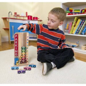 Melissa & Doug – Гараж от дървена колона с колички за сортиране - Technomani