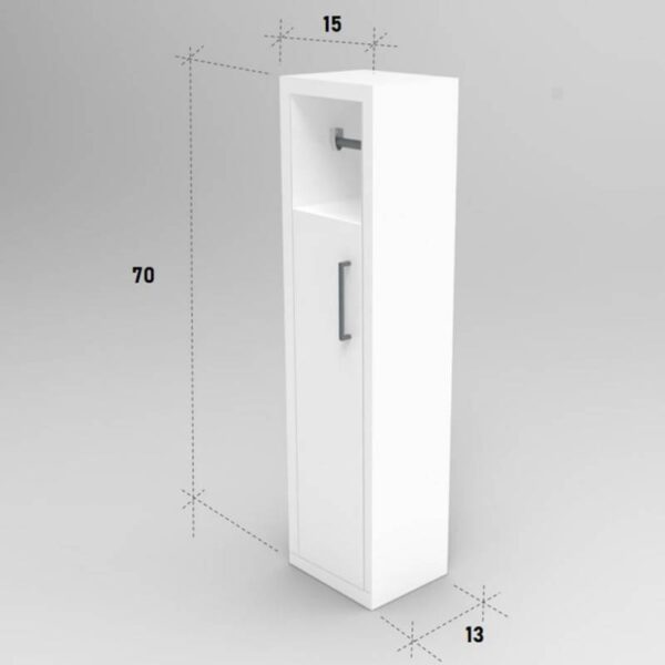 Шкаф за баня с поставка за тоалетна хартия Kalune Design 854KLN, 70х15 см, Меламиново покритие - Technomani