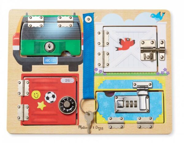 Melissa & Doug – Дървена образователна игра с ключалки – Заключване и отключване - Technomani