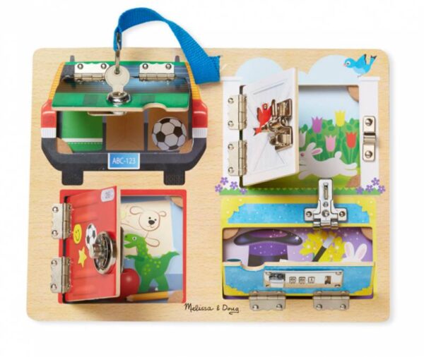 Melissa & Doug – Дървена образователна игра с ключалки – Заключване и отключване - Technomani