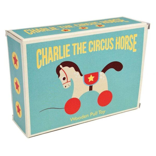 Rex London – Дървена играчка за дърпане – Цирковото конче Чарли - Technomani