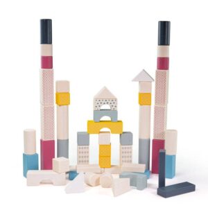 Bigjigs – Дървен конструктор в пастелни цветове – 50 части Bigjigs – Дървен конструктор в пастелни цветове – 50 части - Technomani