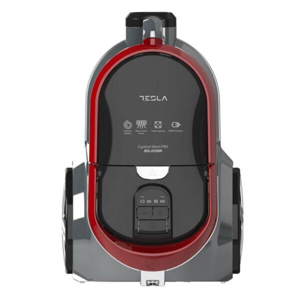 Циклонна прахосмукачка без торба Tesla - BGL400BR, 800W, 2.5 литра, HEPA, Червен/Сив - Technomani