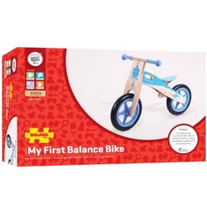 Bigjigs – Дървено колело за баланс – Синьо - Technomani