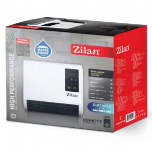 Печка за стена Zilan ZLN-2083, 2000W, 10-49C, Дистанционно, LED, Таймер, IP21, Бял - Technomani