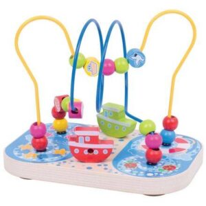 Bigjigs – Дървена играчка лабиринт – Море Bigjigs – Дървена играчка лабиринт – Море - Technomani