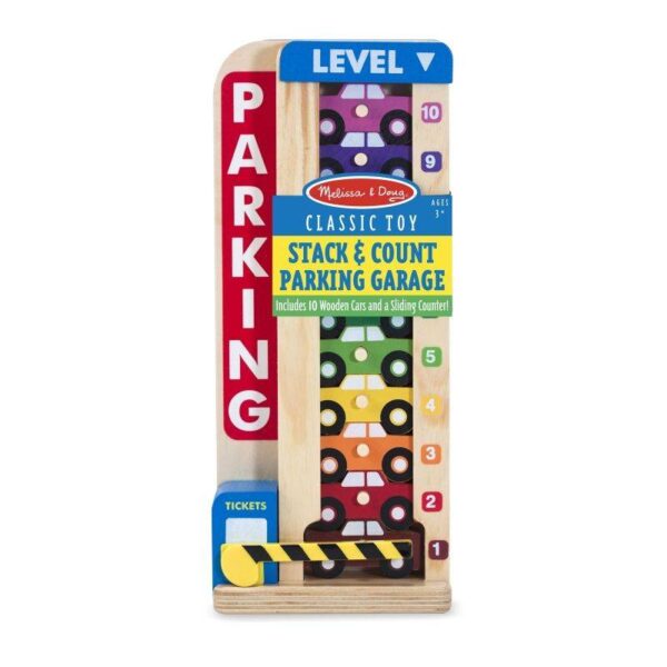 Melissa & Doug – Гараж от дървена колона с колички за сортиране - Technomani