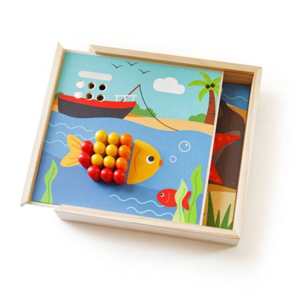 Bigjigs – Детска дървена мозайка – Морски картини  - Technomani