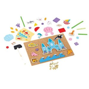 Bigjigs – Игра с коркова дъска и чукче – Делукс – Подводен свят Bigjigs – Игра с коркова дъска и чукче – Делукс – Подводен свят - Technomani