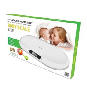 Бебешка везна Esperanza Bebe EBS019, до 20 кг, LCD екран, Функция HOLD, Бял - Technomani