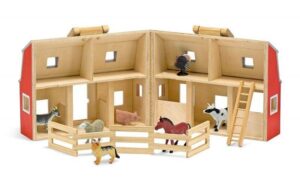 Melissa & Doug – Дървена играчка – Сгъваем хамбар с животни - Technomani