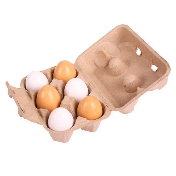 Bigjigs – Дървени яйца в картонена кутия - Technomani