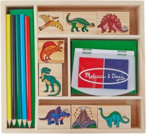 Melissa & Doug – Творчески комплект с печати и моливи – Динозаври  - Technomani