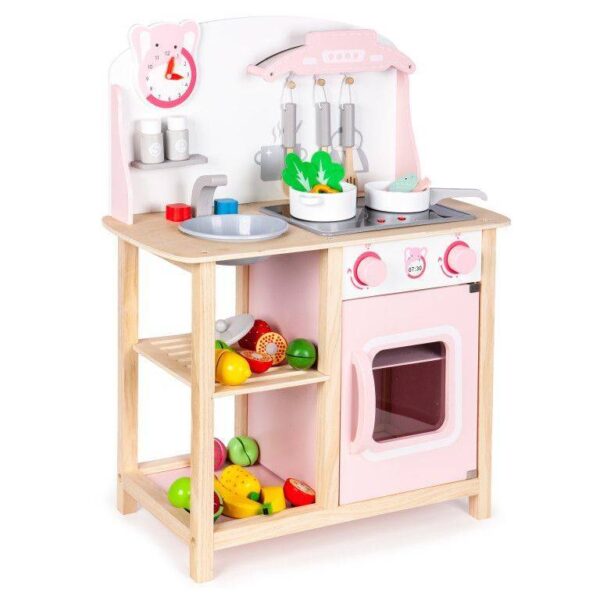 Ecotoys – Дървена детска кухня със звуци и аксесоари  - Technomani
