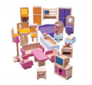 Bigjigs – Дървени мебели за куклена къща - Technomani