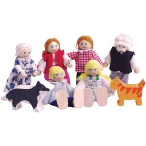 Bigjigs – Комплект дървени кукли – Семейство - Technomani