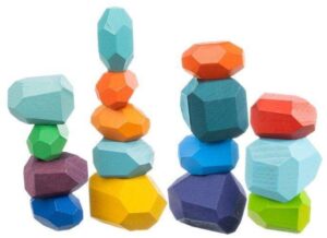 Цветни дървени камъчета за баланс  - Technomani