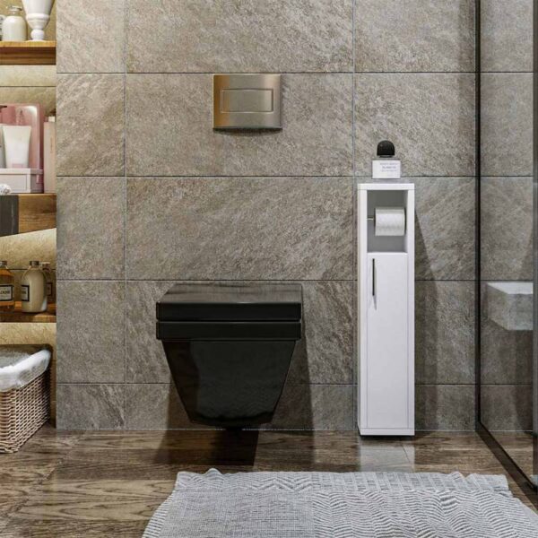 Шкаф за баня с поставка за тоалетна хартия Kalune Design 854KLN, 70х15 см, Меламиново покритие - Technomani
