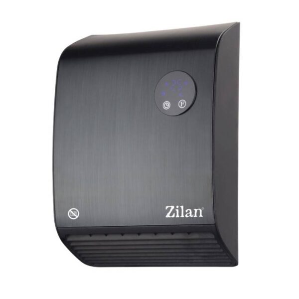 Вентилаторна печка за стена Zilan ZLN5633, 2000W, LED, Засичане на отворен прозорец, Таймер, 10-49 градуса, IPX2, Черен - Technomani