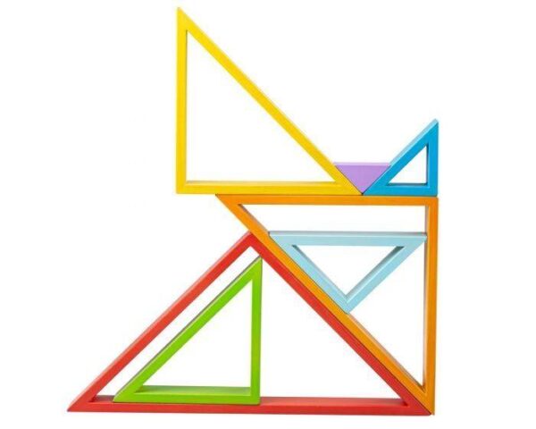 Bigjigs – Дървена играчка за сортиране – Триъгълници - Technomani