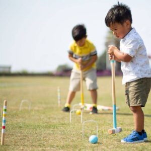 Bigjigs – Детска дървена игра – Градински крикет - Technomani
