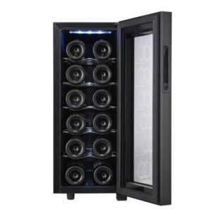Охладител за вино Zilan ZLN4681 Охладител за вино Zilan ZLN4681, 50W, Дигитално управление, За 12 бутилки, 33 литра, Клас А, Черен - Technomani