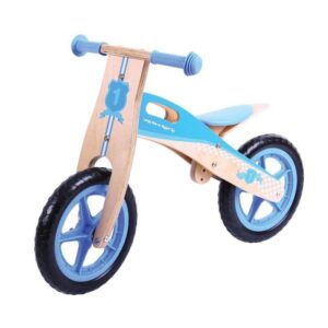 Bigjigs – Дървено колело за баланс – Синьо - Technomani
