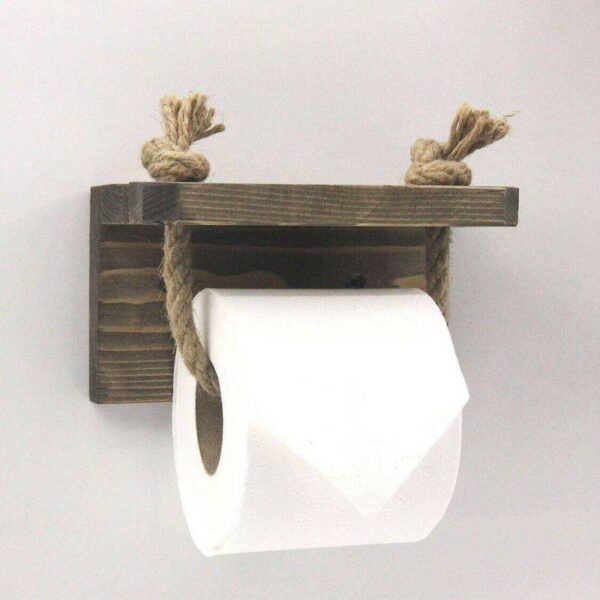 Поставка за тоалетна хартия Evila Originals 792EVL2828, 17х10 см, Смърч, Ръчна изработка, Кафяв - Technomani